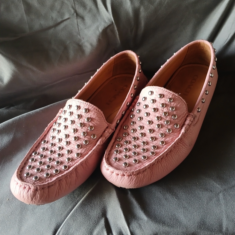 Coach Pink Studded Flats